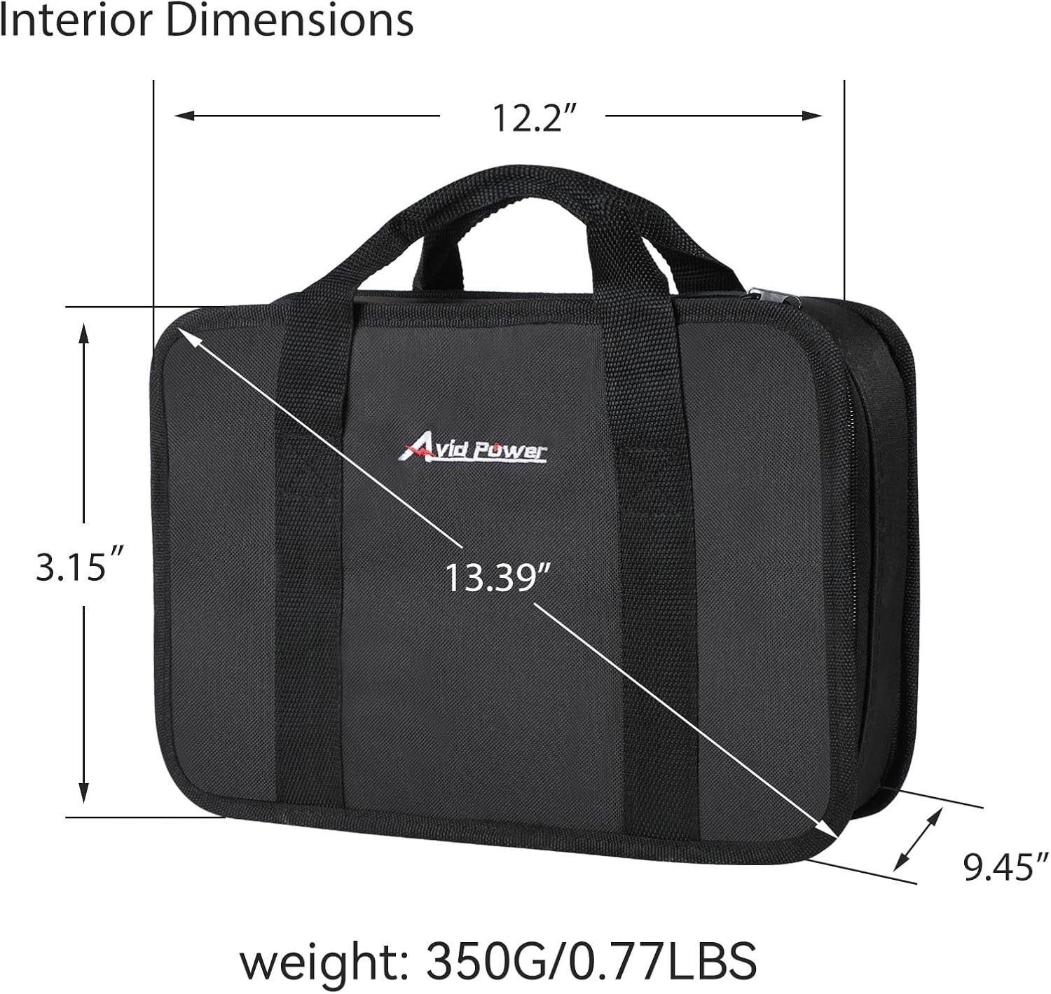 Portable Tool Storage Case with Double Zipper and Non-Collapsible Design