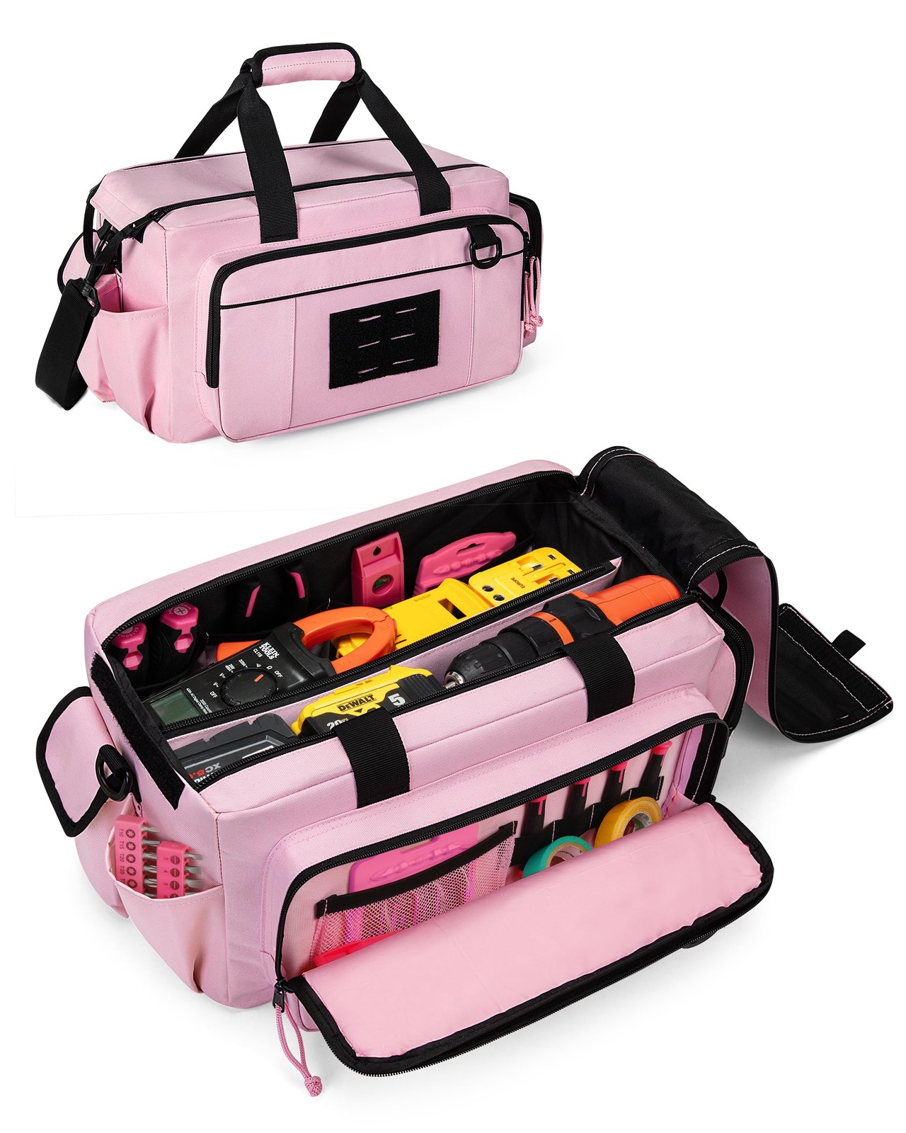 Tactical Tool Bag for Women, 16 Inches Tool Storage Organizer Box with Wide M…