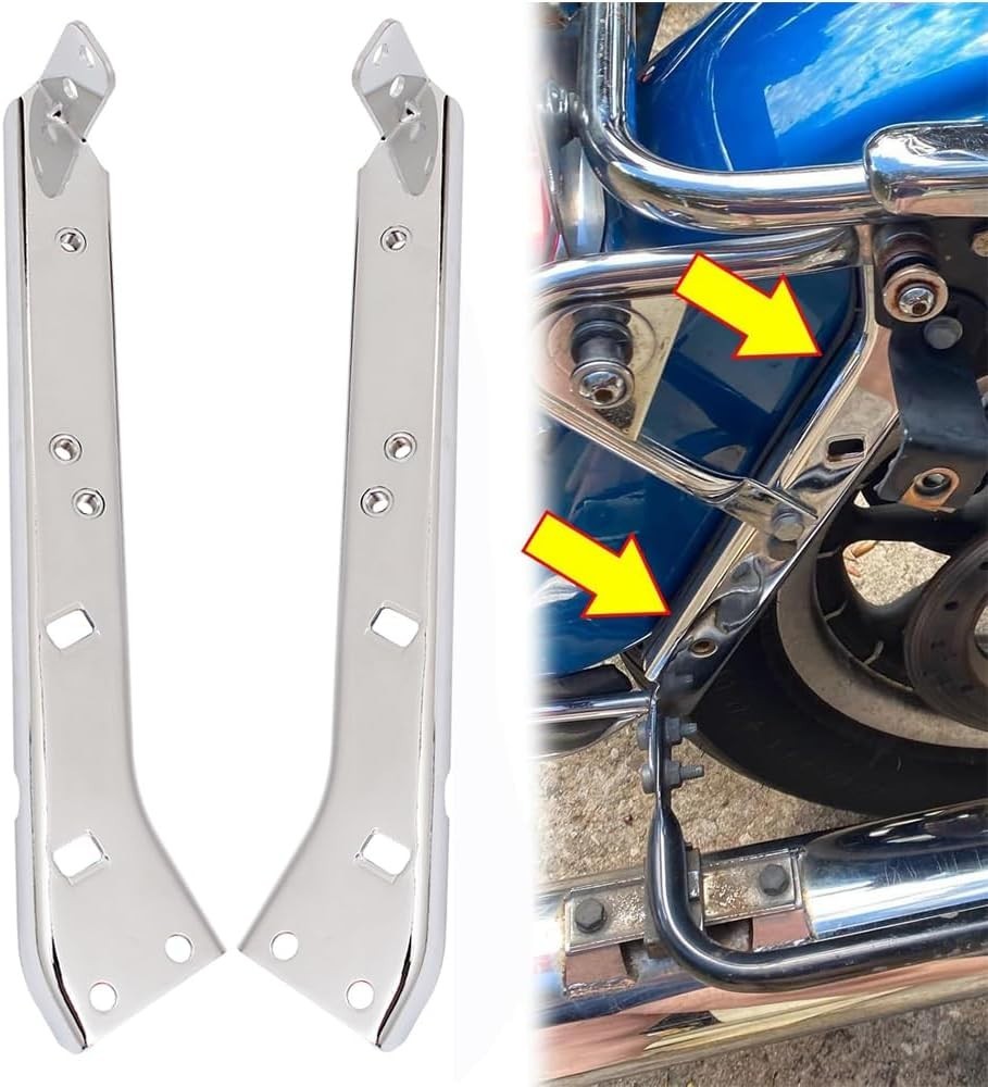 Chrome Saddlebag Rail Support Bracket Left & Right Side Fit for Harley Tourin…