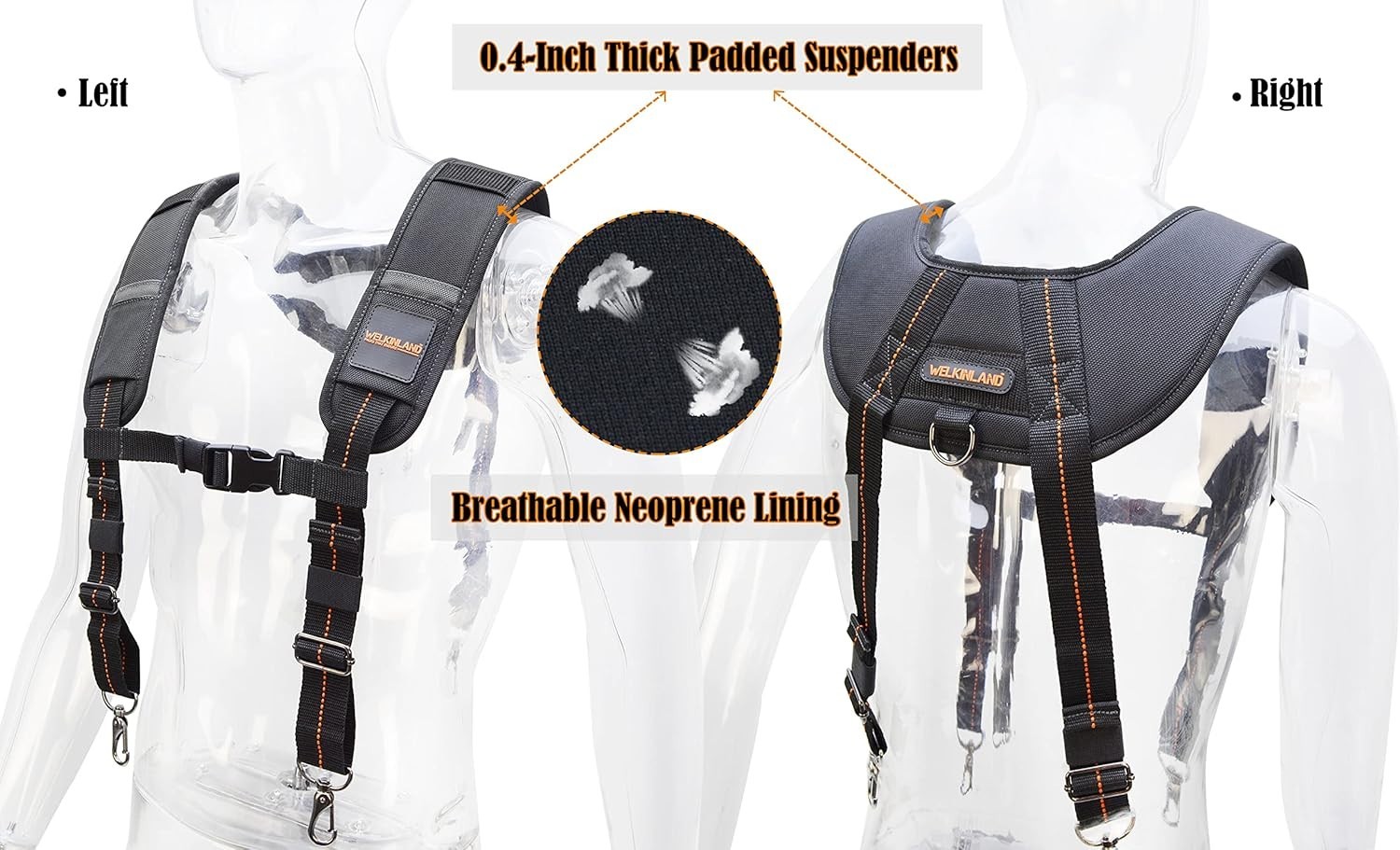 39 Pocket Tool Belt with Suspenders Padded Carpenter Construction Pouch