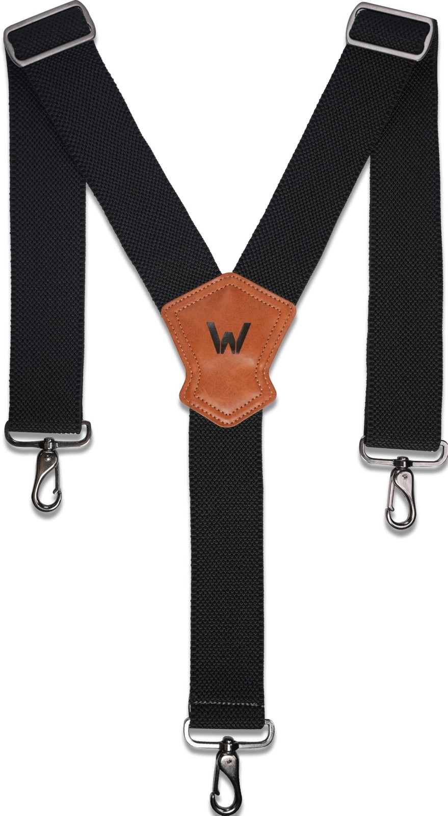 WELKINLAND Y-Back Elastic Suspenders, Heavy-Duty Mens Suspenders 2Inch, Black