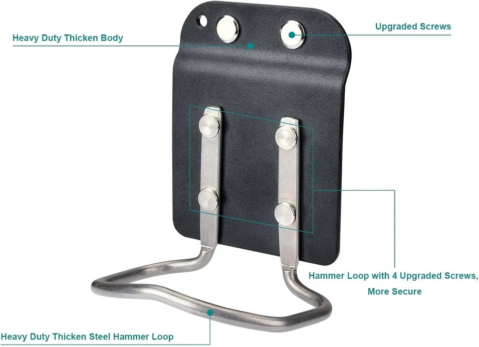 Hammer Loop for 2″ Belt, Hammer Holder Holster Clip, Heavy Duty Clip-On