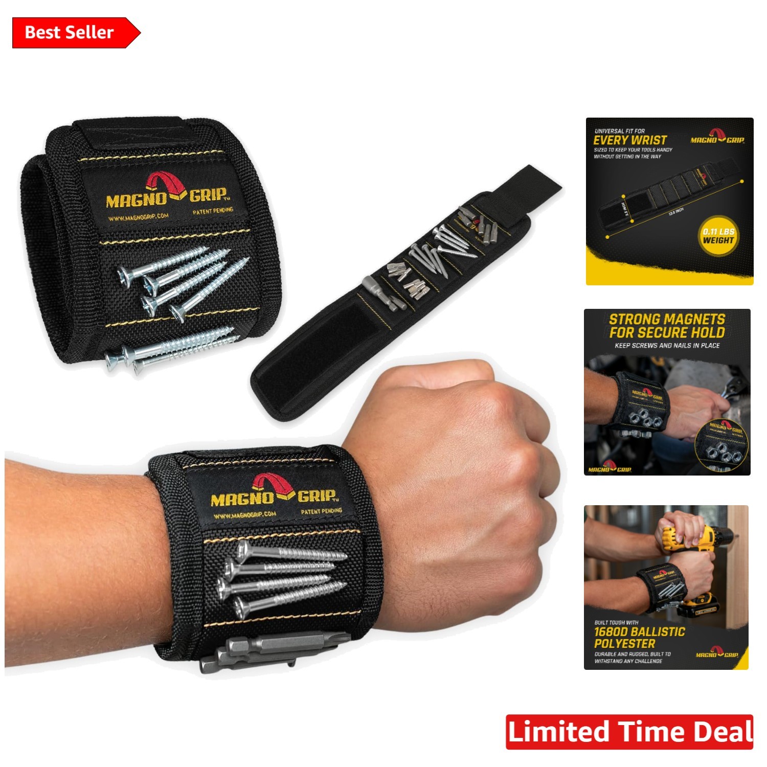 Durable Magnetic Wristband with Breathable Mesh – Essential for Home Improvement