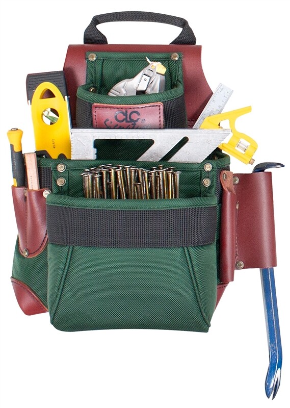 NEW Custom Leathercraft 51685 7 Pocket Ballistic Nylon Nail & Tool Bag 7347081