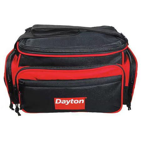 Dayton 19L414 Tool Bag, Black, Canvas, 5 Pockets