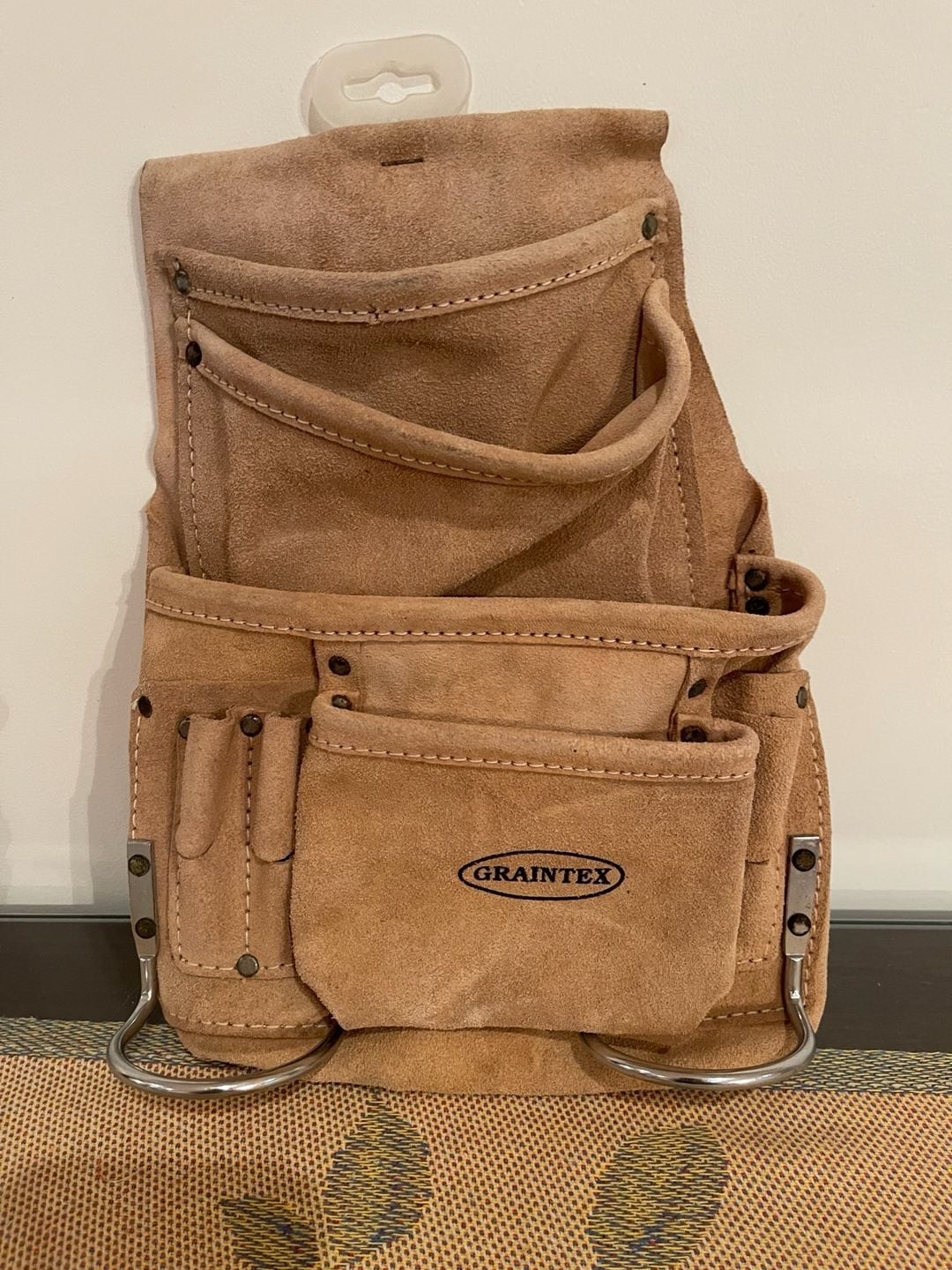 Graintex Suede Leather Tool Pouch with Hammer Holders