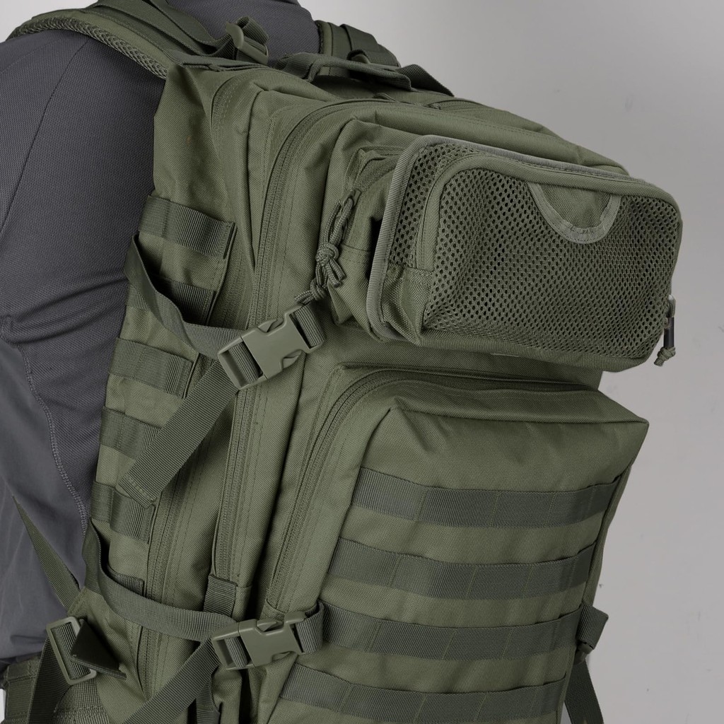 Mesh tool organizer with zipper hook loop for backpack expansion outdoor