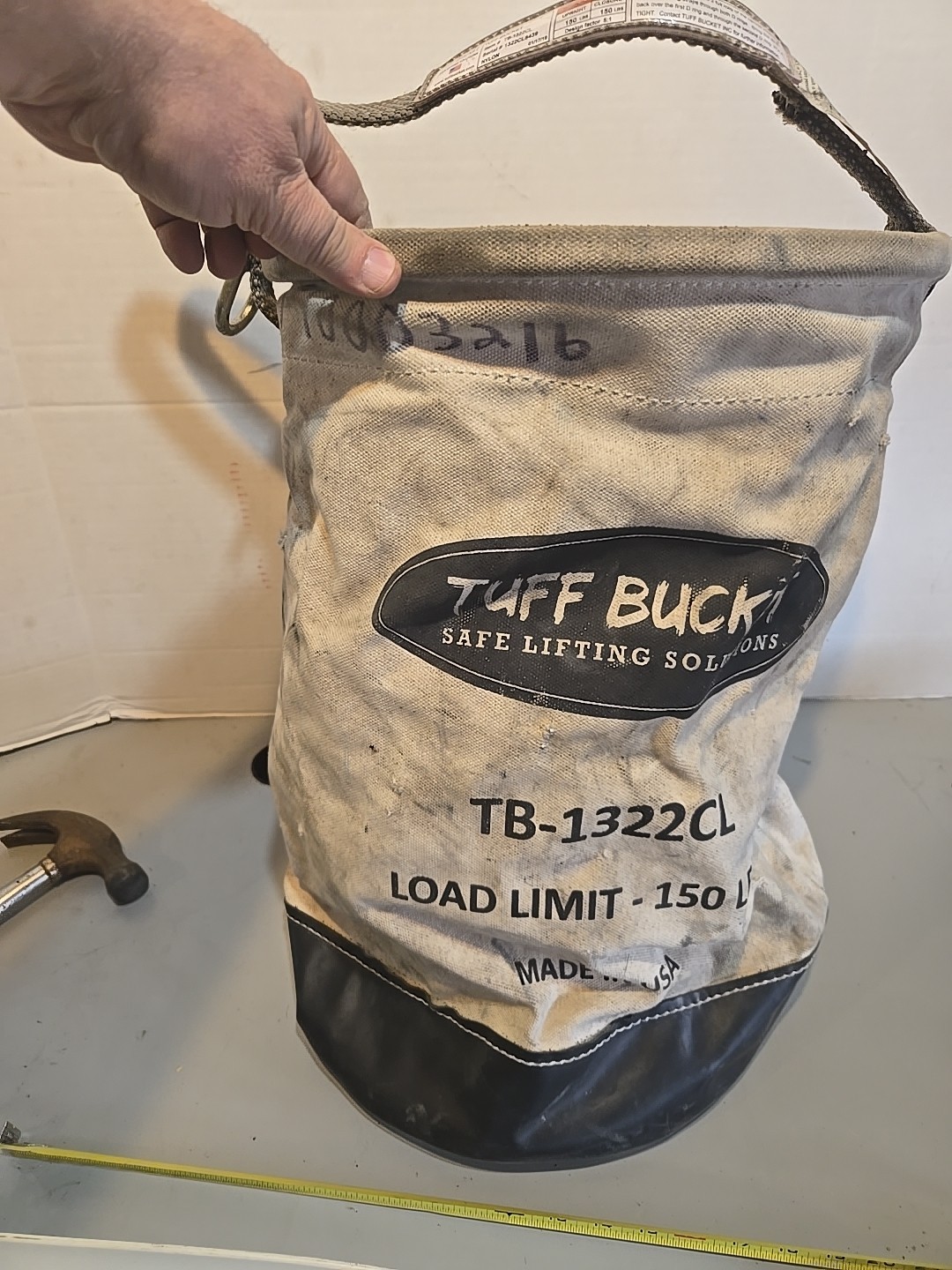 Tuff Bucket TB-1322CL Lifting Bucket Canvas & Leather Reinforced Rigger Bag 150#