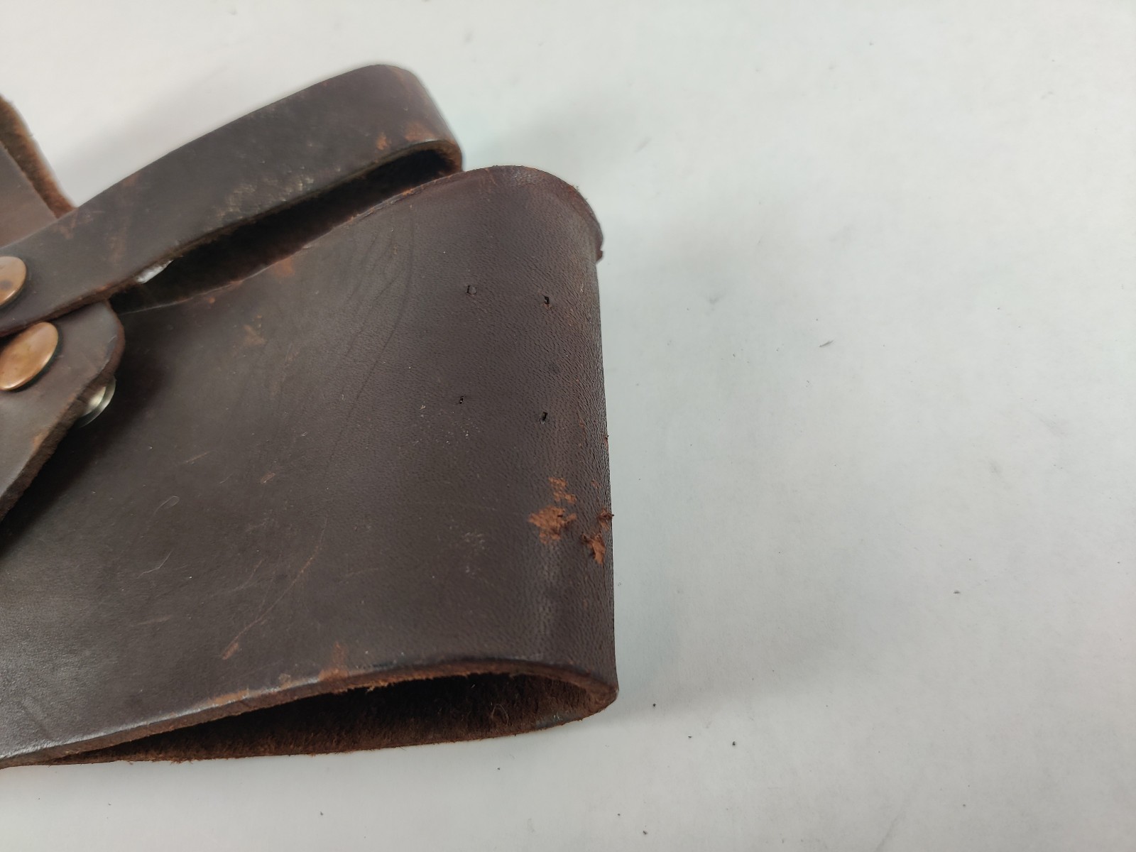 Vintage AWP General Construction Heavy Leather Drill Tool Belt Holster Mexico