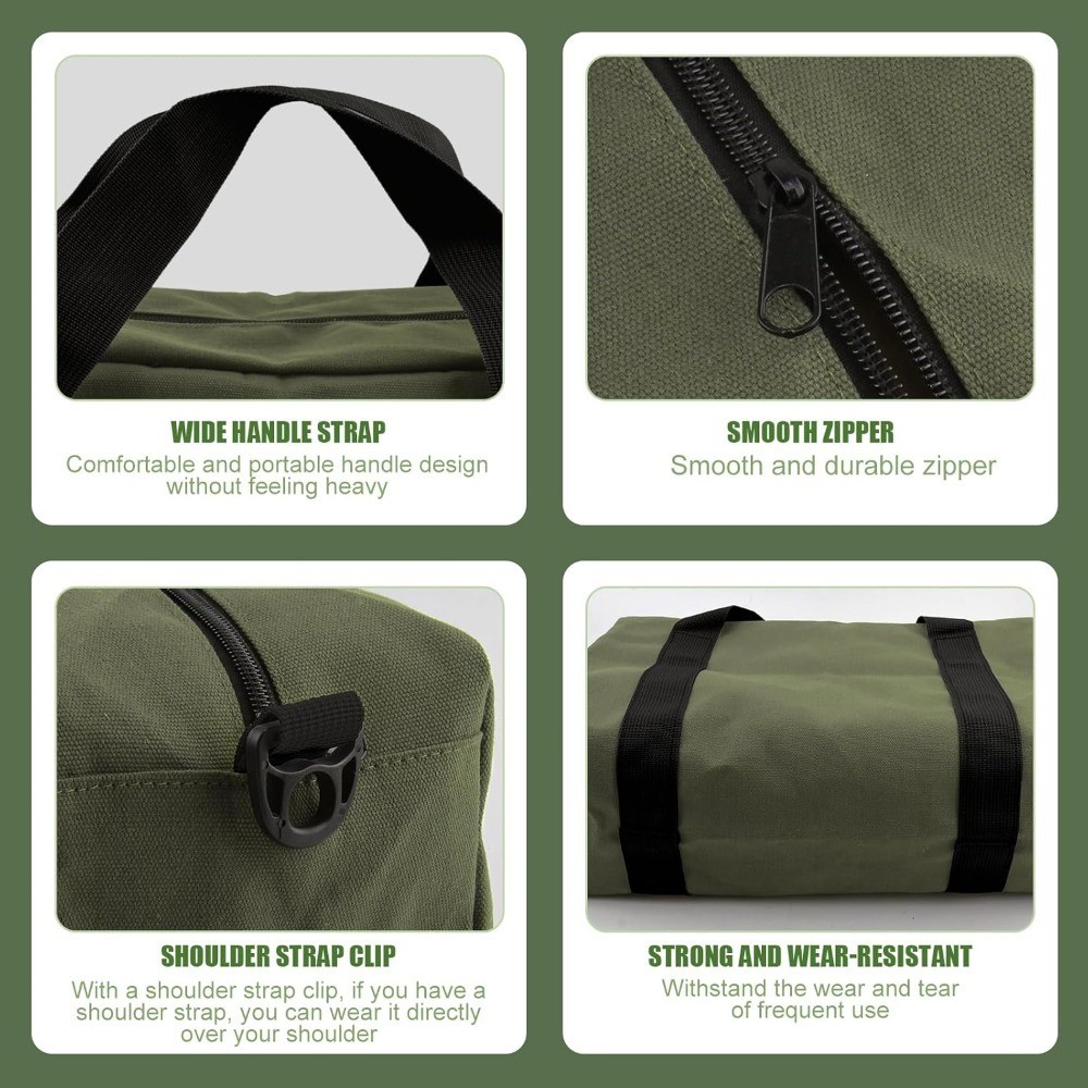 Small Tool Bag,Close Top Wide Mouth Tool Organizer Bag,Large Capacity Tool Bags