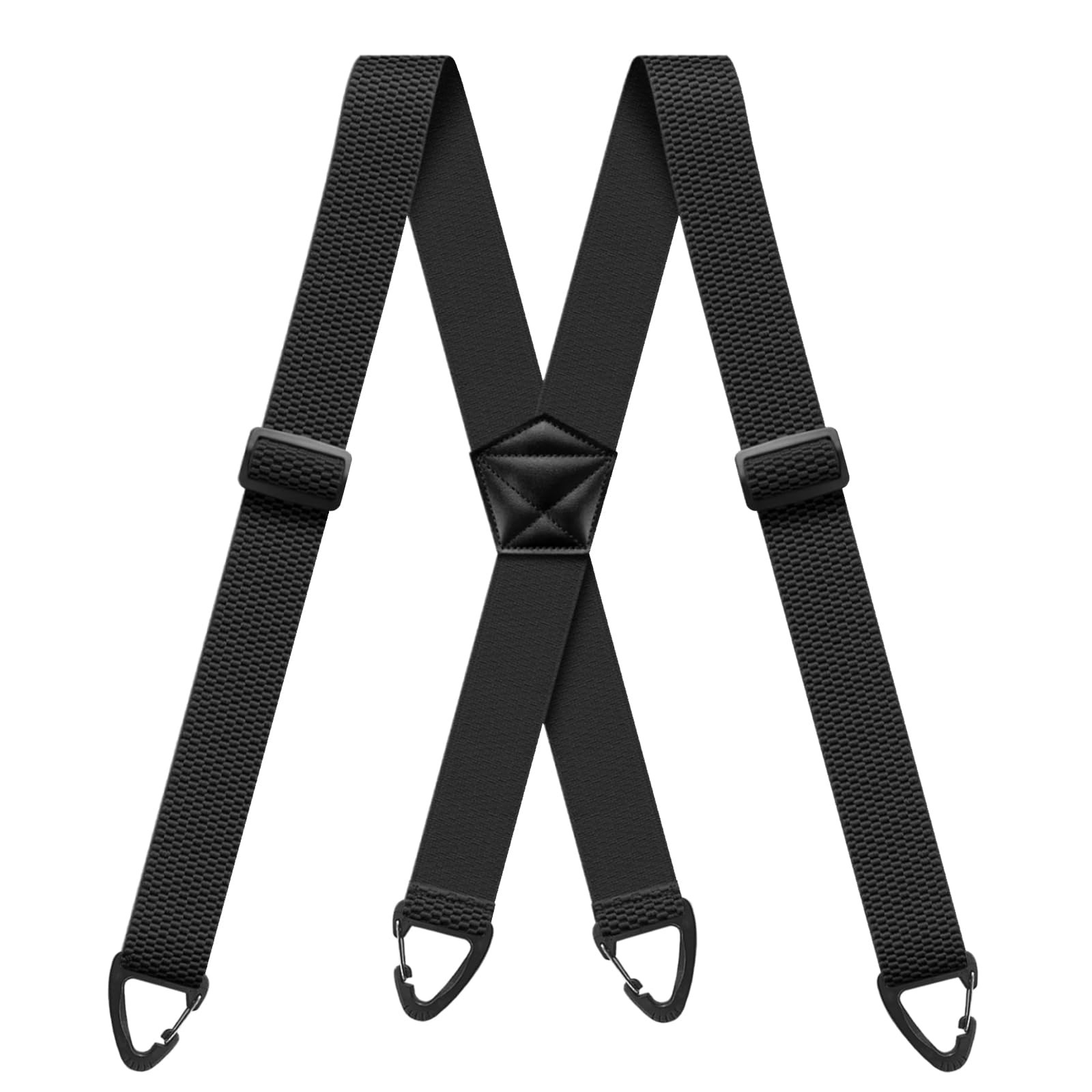 Hidden Suspenders for Men 1.6 Inch Wide X Back Adjustable 120cm, Black