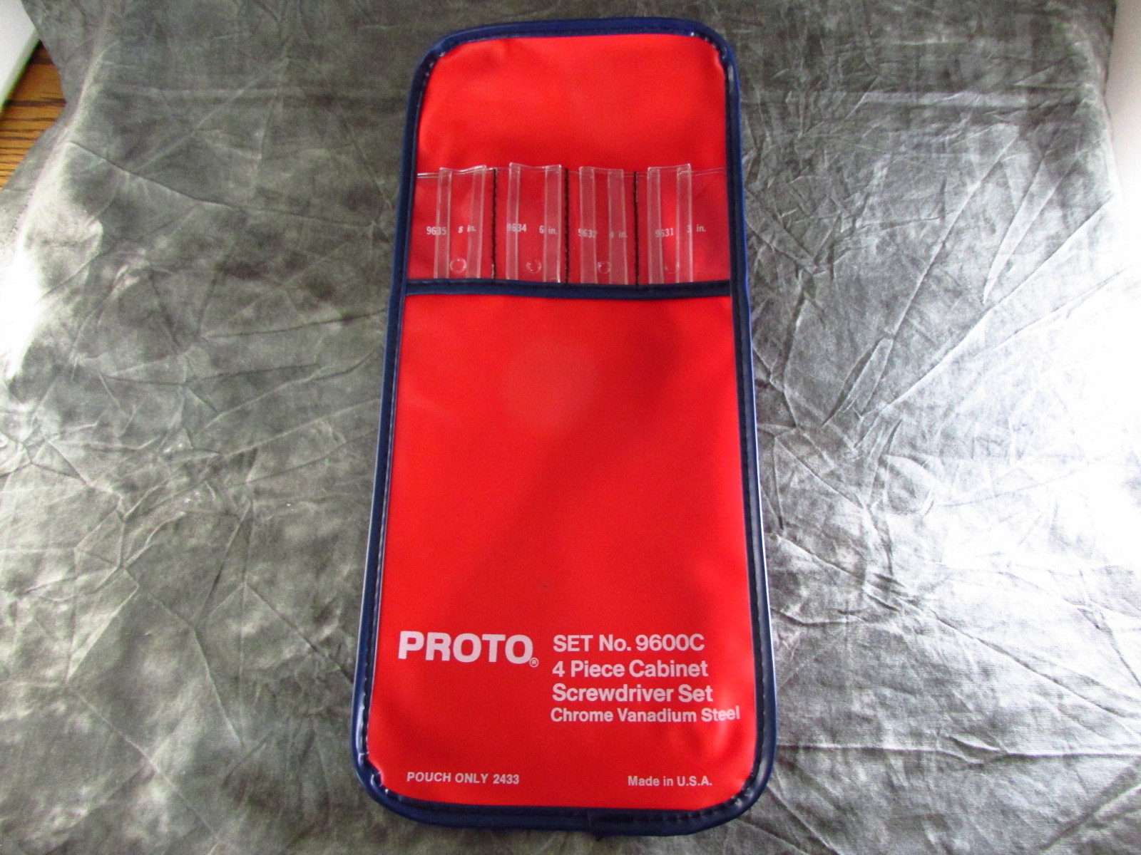 New Vintage Proto 2433 Vinyl Pouch For 9600C 4 PC Cabinet Screwdriver Set