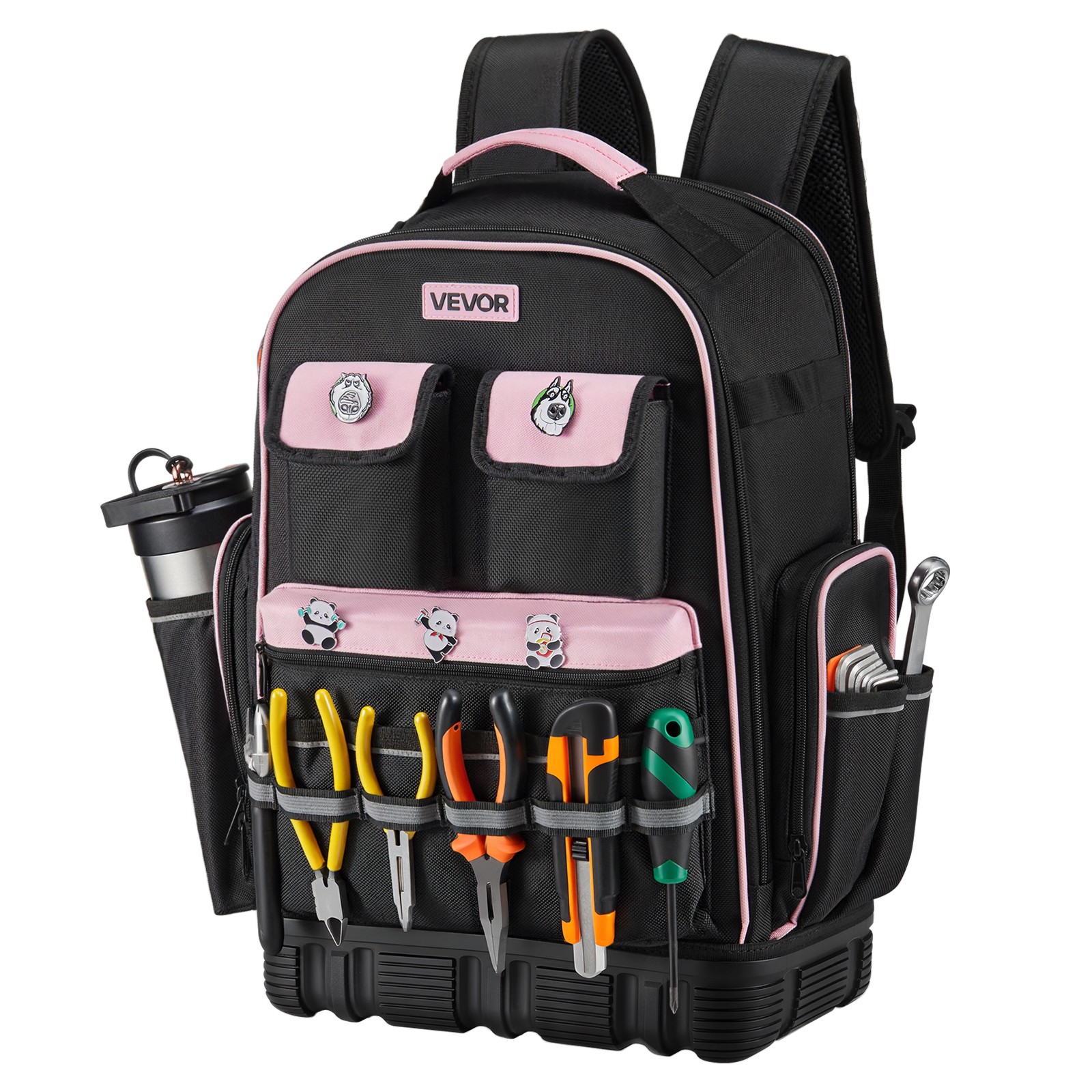 VEVOR Tool Backpack 56 Pockets Tear-resistant Jobsite Backpack for Electrician