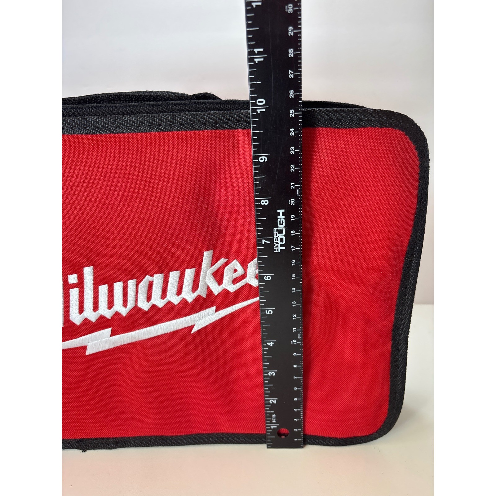 Milwaukee Tool Bag Red Black Canvas Soft Case Zip Organizer Carrying Bag 15×10