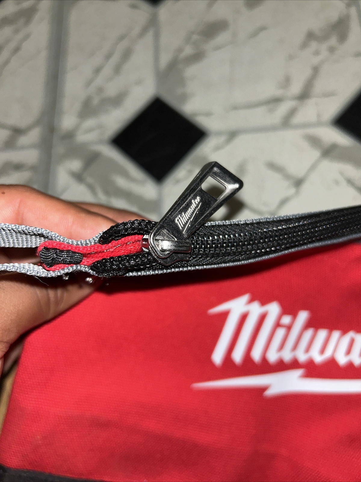 Milwaukee Water Resistant Stand-Up Base Zipper Pouch (grey Or White) 1 Pouch