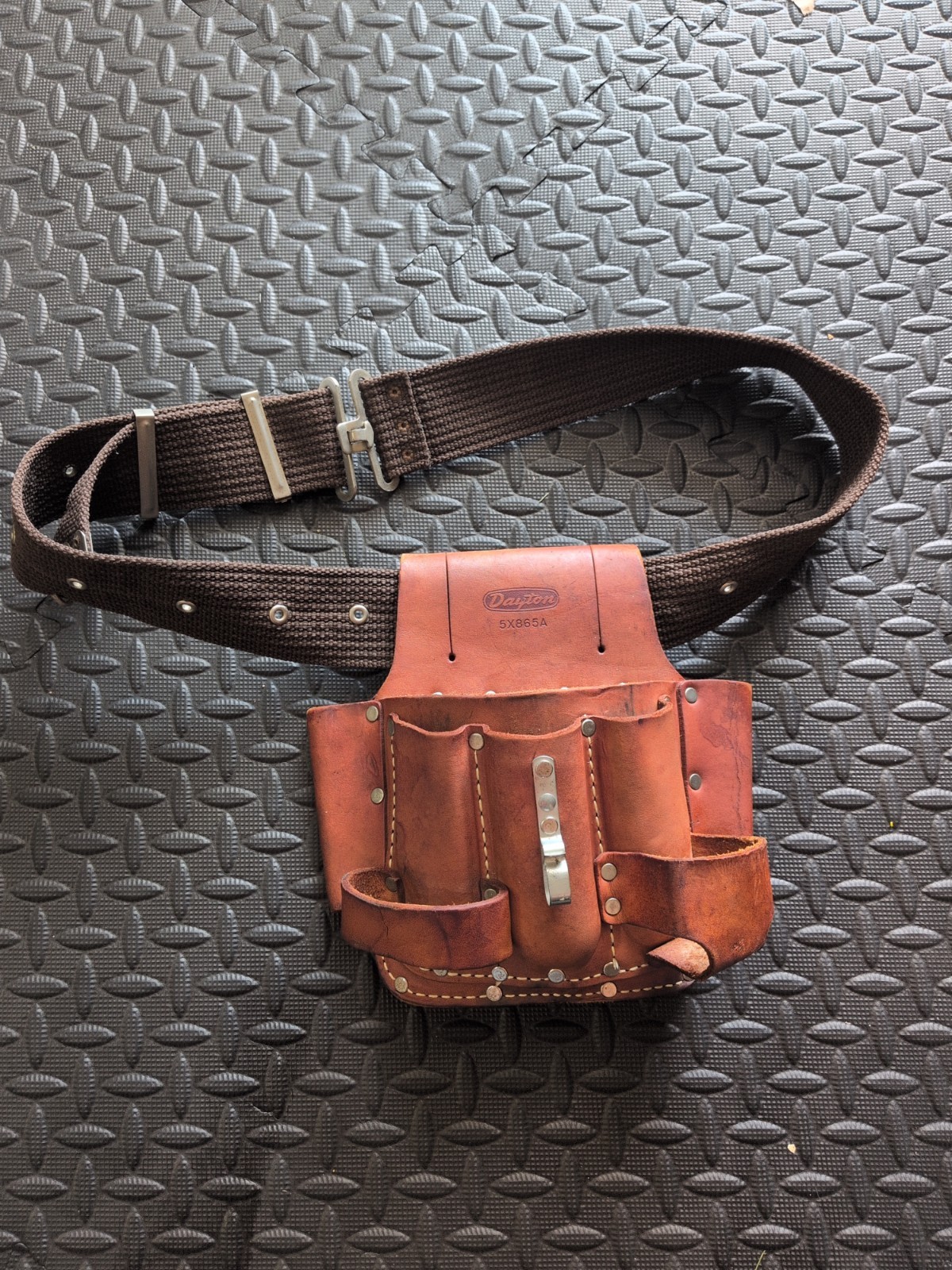 Dayton Tool Pouch Genuine Leather Heavy Duty Tool Belt 7 Pockets Adjustable