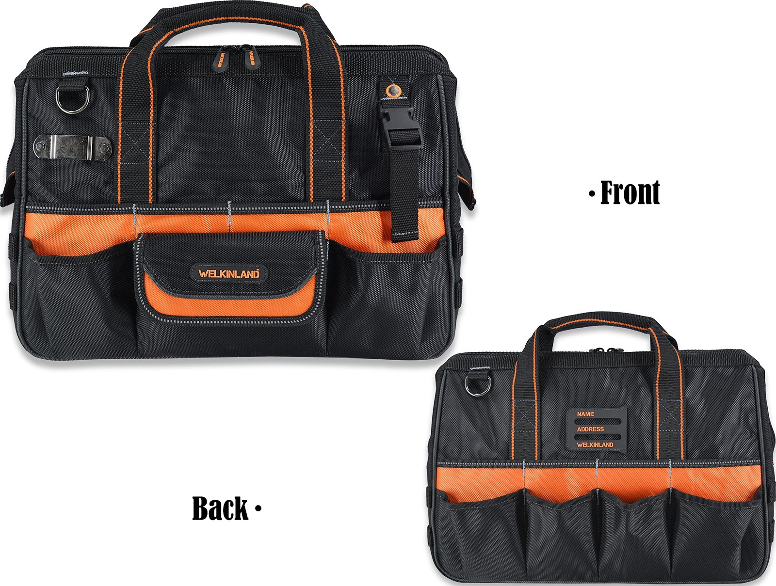 16 Inch 34-Pocket Heavy Duty Open Top Electrician Tool Bag Organizer