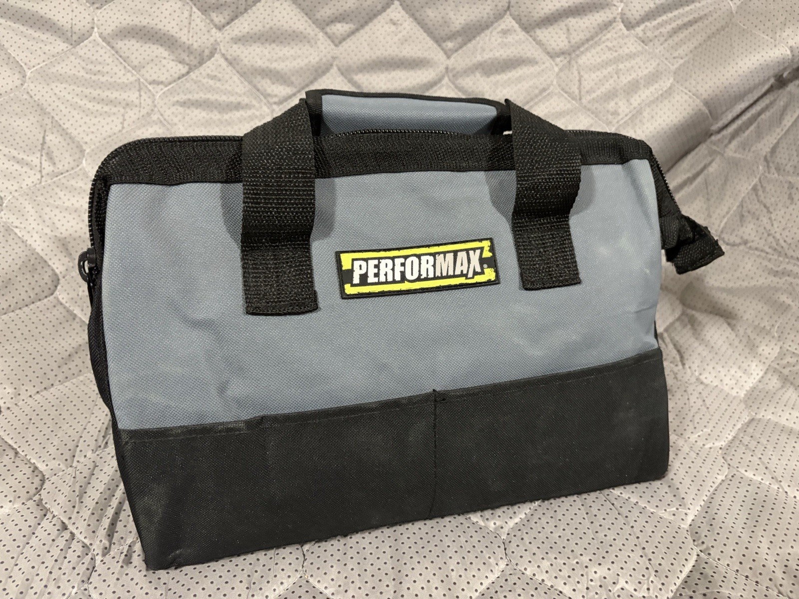 Performax Tool Bag Small Gray Black Soft Sided Zipper Tool Tote Drill Bag