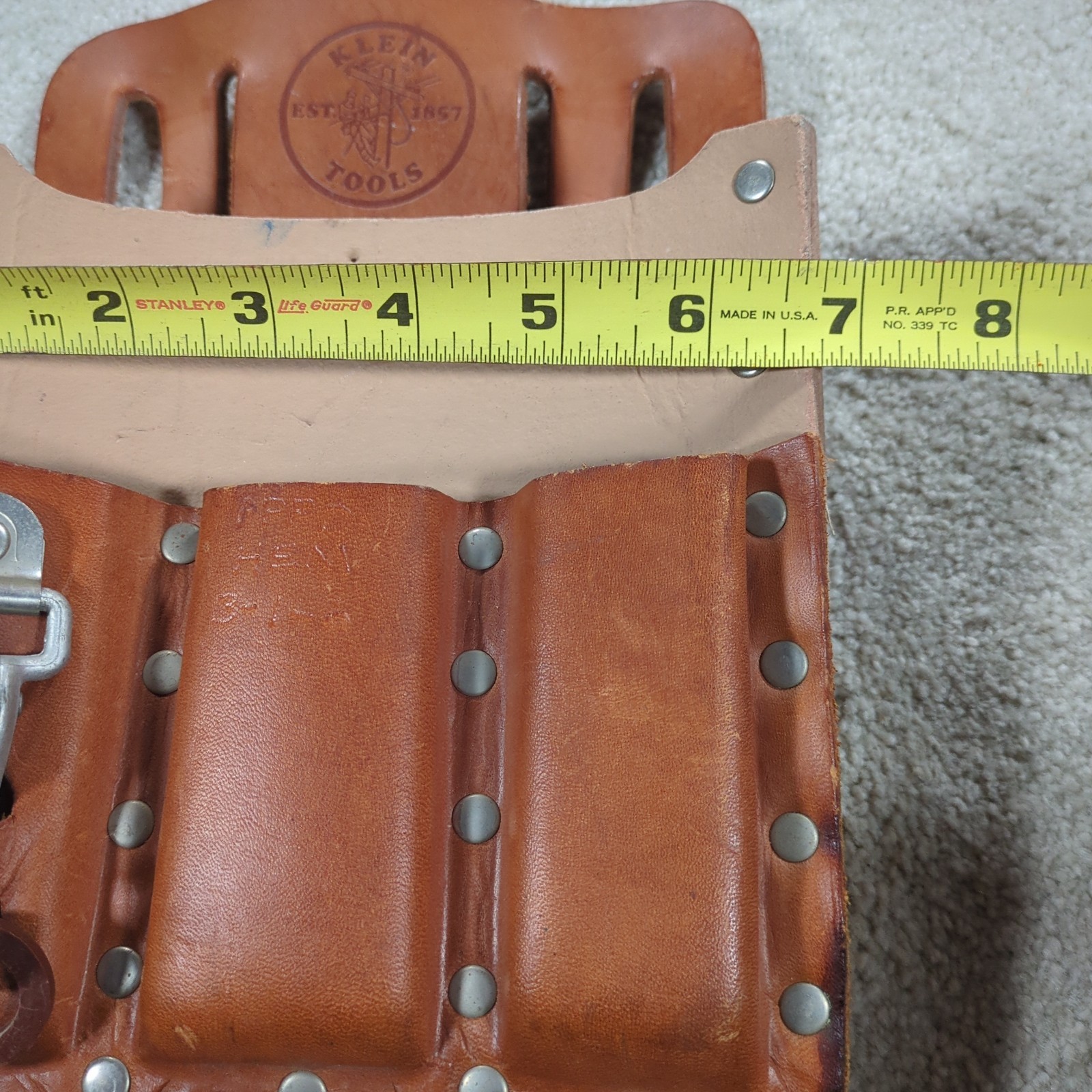 Klein Tools 5127 Leather 6-Pocket Tool Pouch with Tunnel Loop