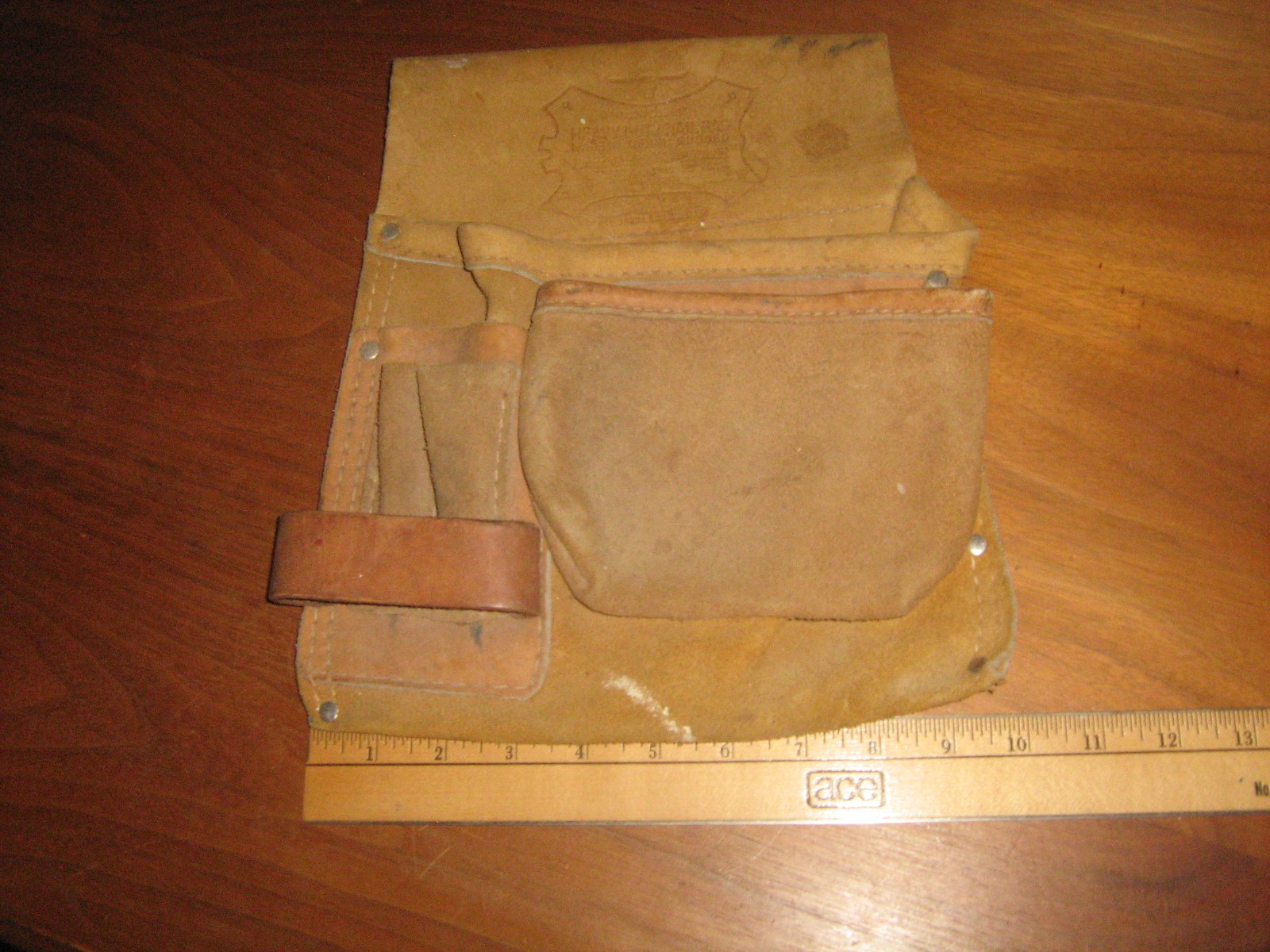Vtg Leather Heavy Duty NAIL TOOL BAG McGuire-Nichols Mfg Co