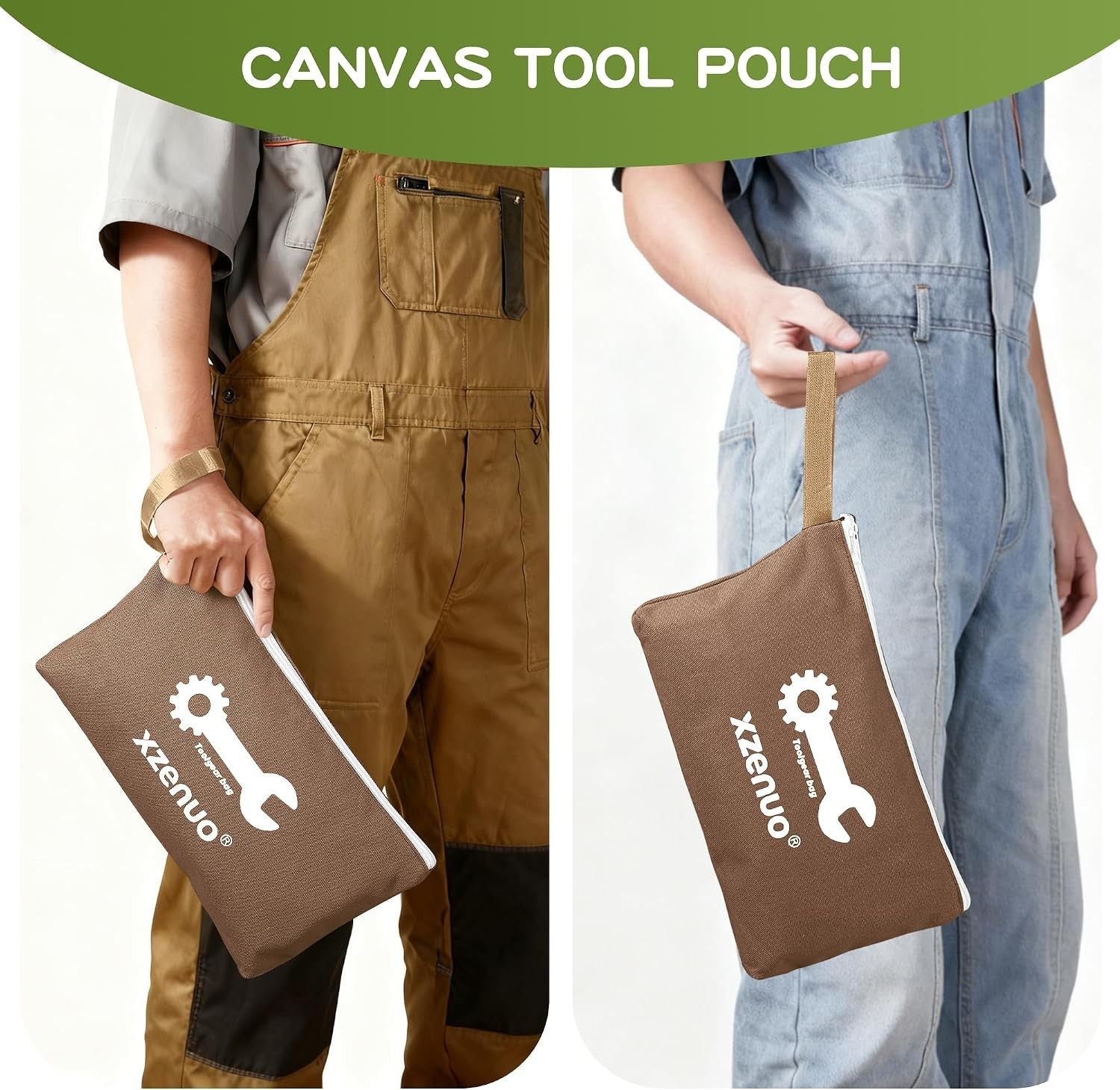 Versatile Zipper Tool Pouch – 16oz Canvas, 12.5″ for Travel & Tool Organization