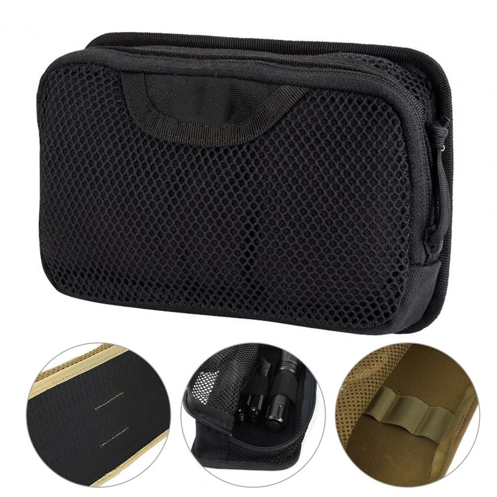 Mesh tool organizer with zipper hook loop for backpack expansion outdoor