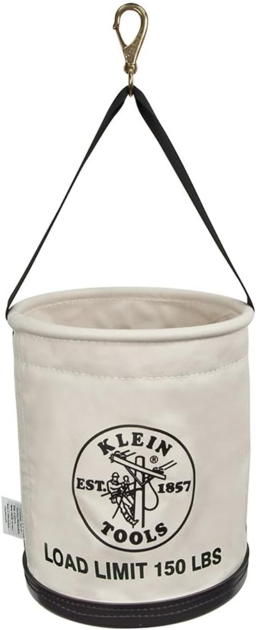 Canvas Bucket, All-Purpose Tool Bucket with Plastic Bottom with Drain Holes, …