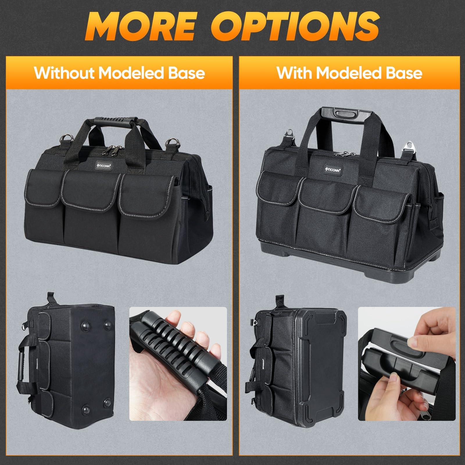 Heavy Duty Tool Bag with Multi-Pockets, Portable Tool Box Organizer Storage B…
