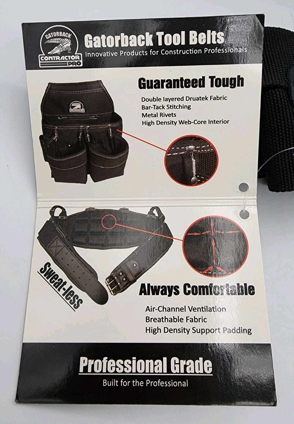 Gatorback B606 Suspenders for Tool Belts With Ventilated Padding & Spring Hooks
