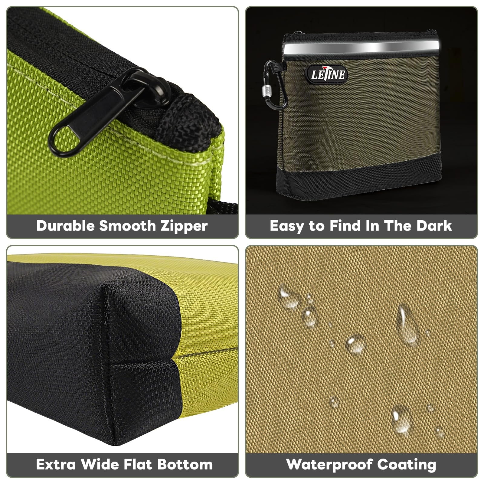 Small Tool Bag Tool Pouches with Carabiners, 1680D Oxford Water Resistant Zip…