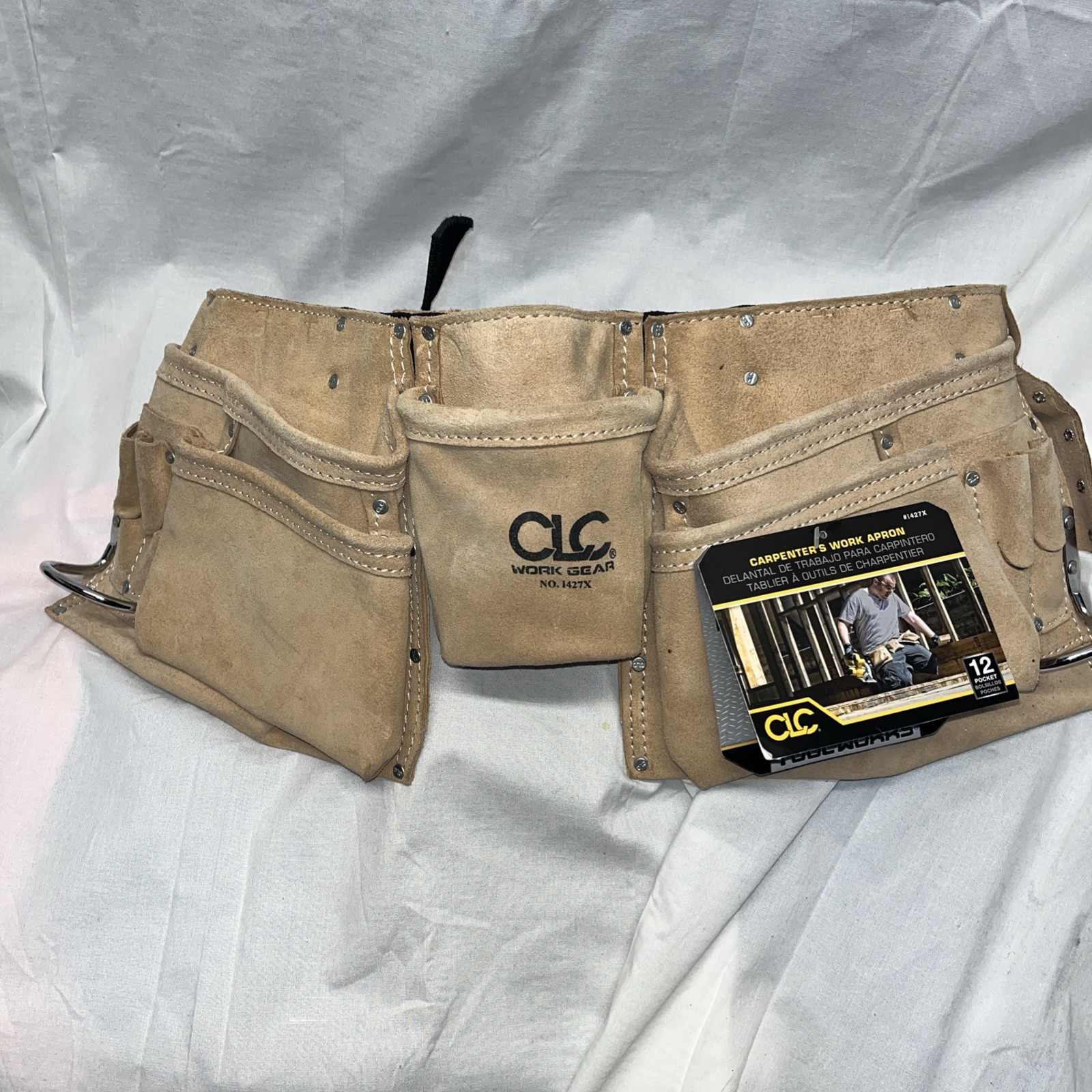 CLC I427X Heavy Duty 12 Pocket Leather/Suede Carpenter’s Work Apron New