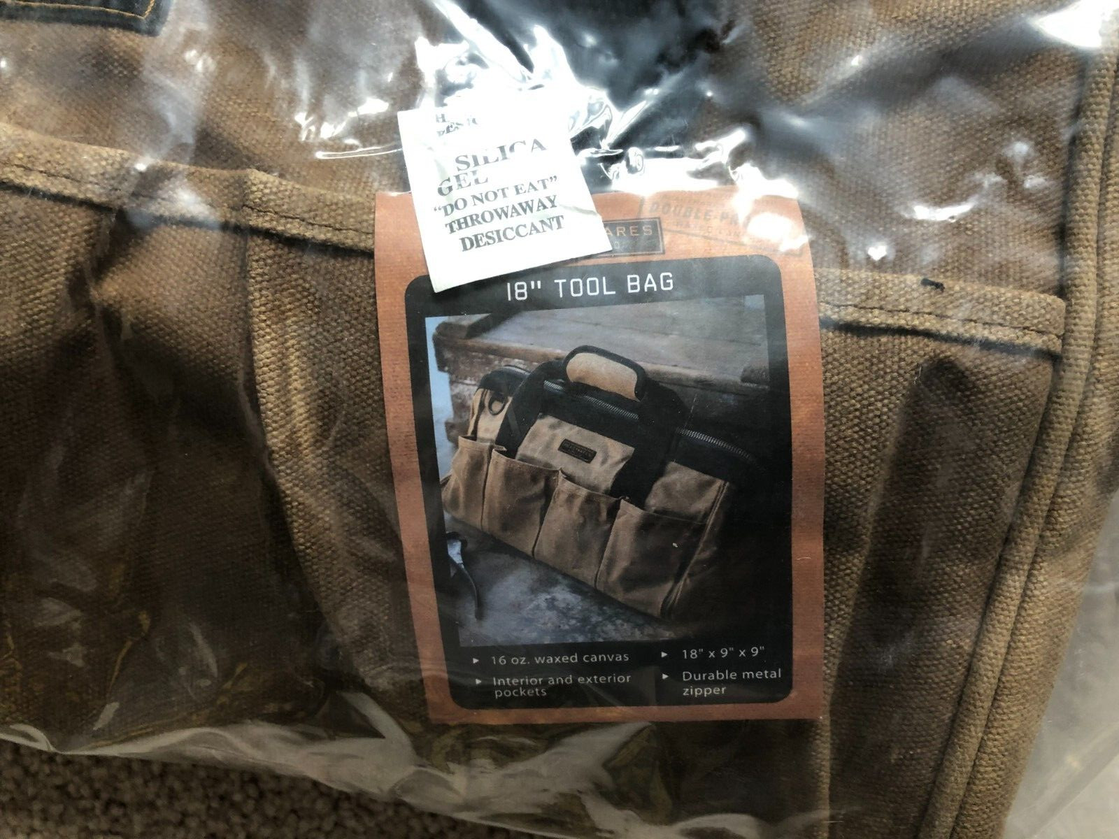 Readywares Tool Bag, 16 oz. Waxed Canvas, 18″ x 9″ x 9″.
