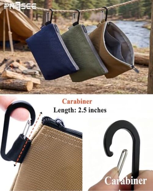 Khaki 11″ Small Tool Pouch Zipper Organizer Bag with 1 Pack
