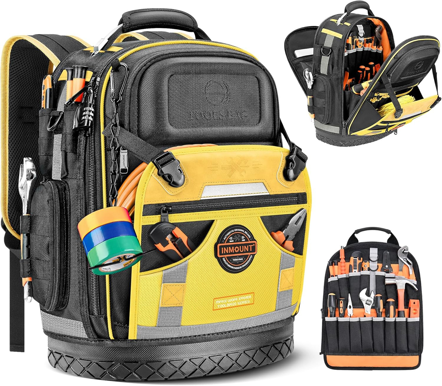 Tool Backpack Bag, Electrician Tool Bag 78-Pockets & Loops Tools Bag HVAC Tool B