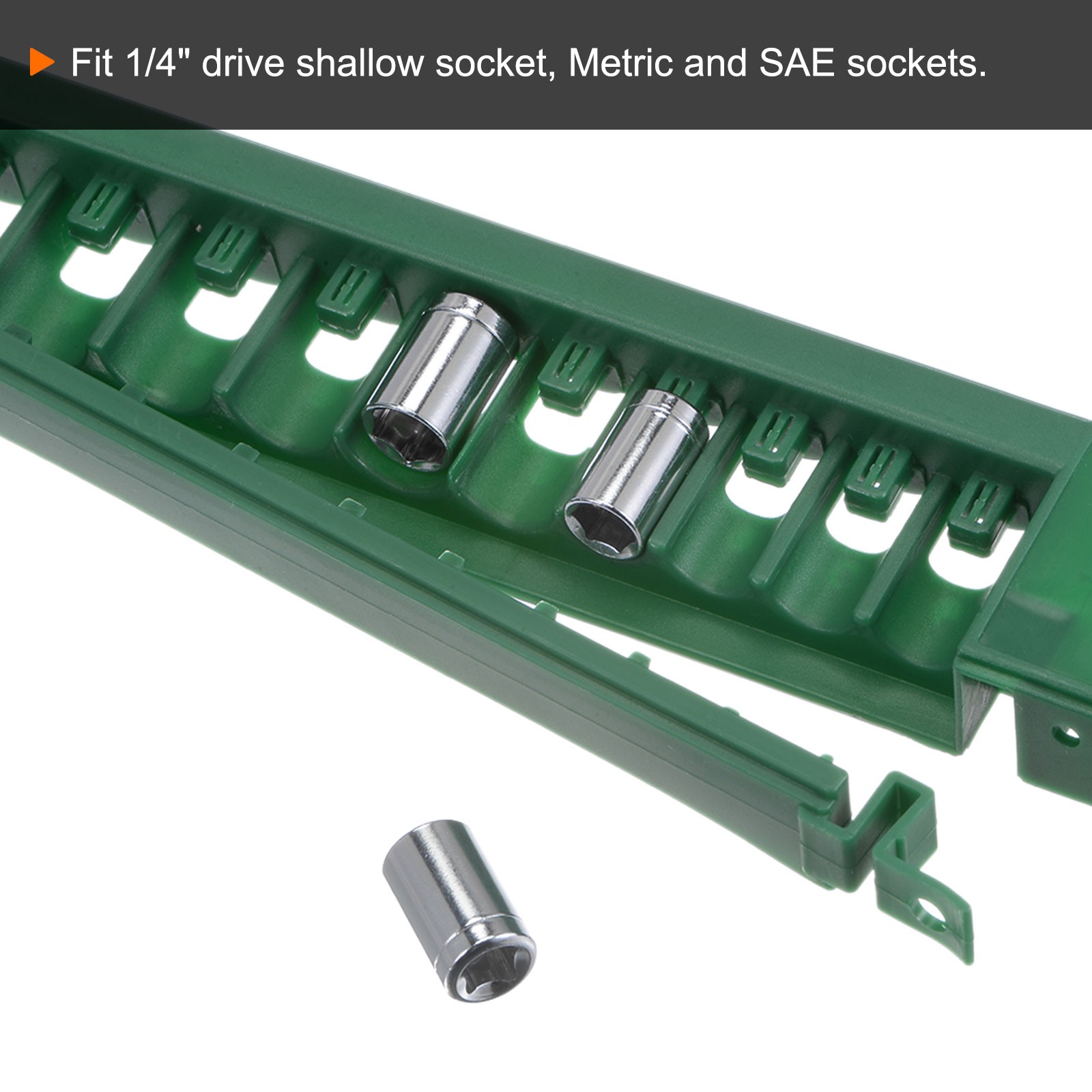 Socket Organizer 3/8″ Drive 9 Slots Portable Deep Socket Clip Rail Holder