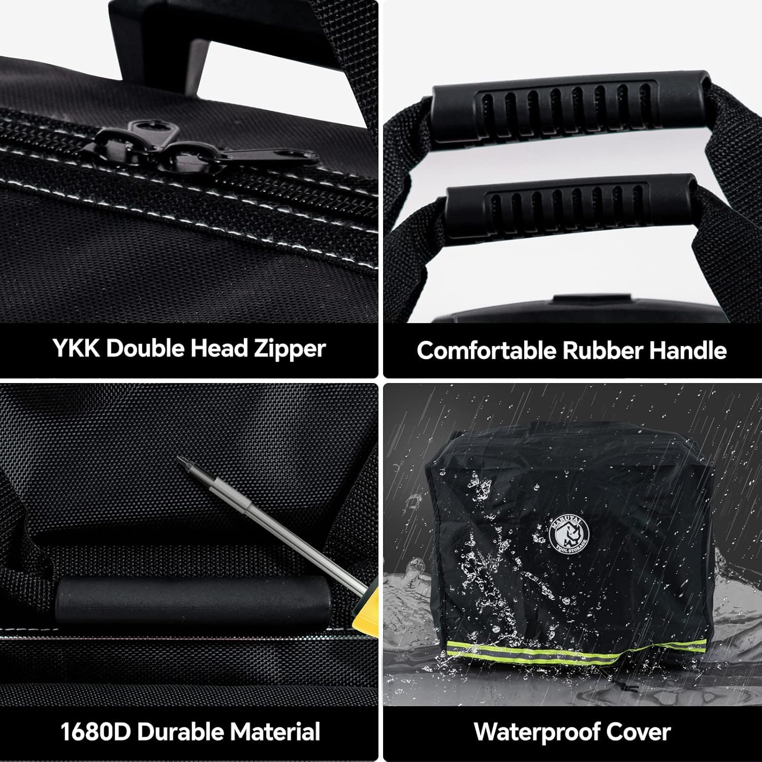 Waterproof 18” Rolling Tool Bag with Wheels – Portable Storage Organizer