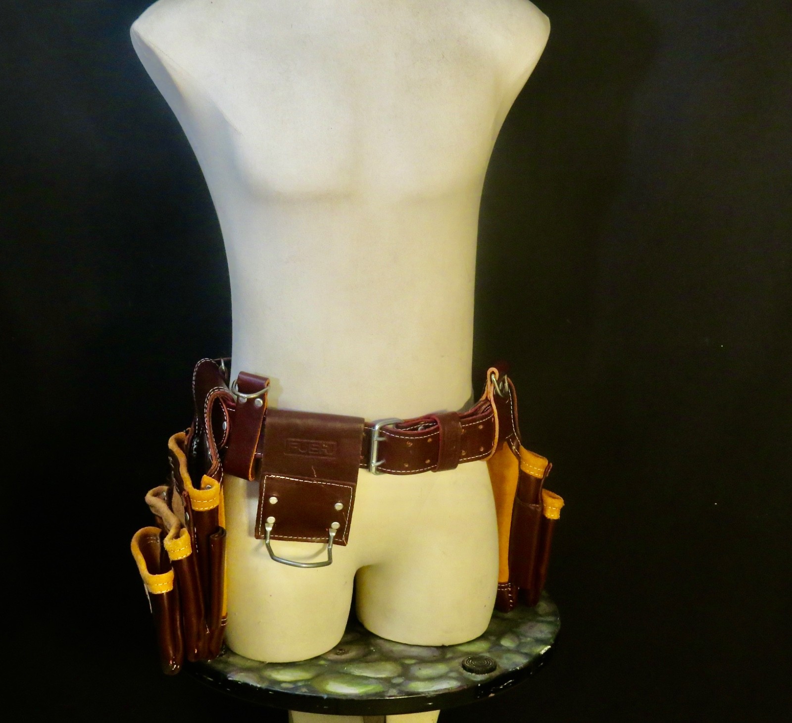 Electrician Tool Pouch Framers Leather Tool belt for Carpenter 17 pockets bag