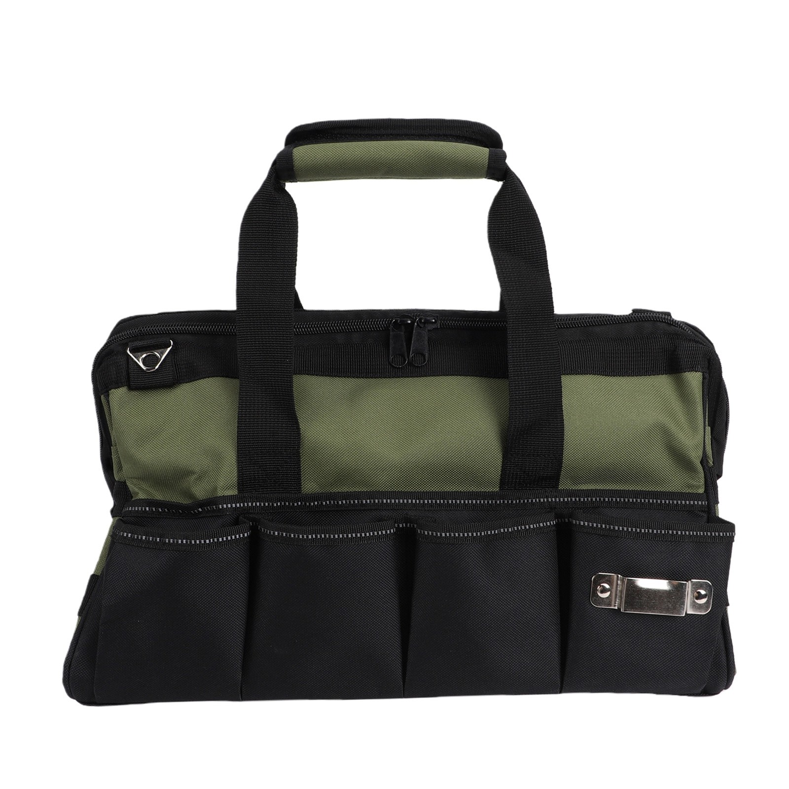 Heavy Tool Bag 15 Inch 25 Pockets Soft Tool Organizer For Electrician Green
