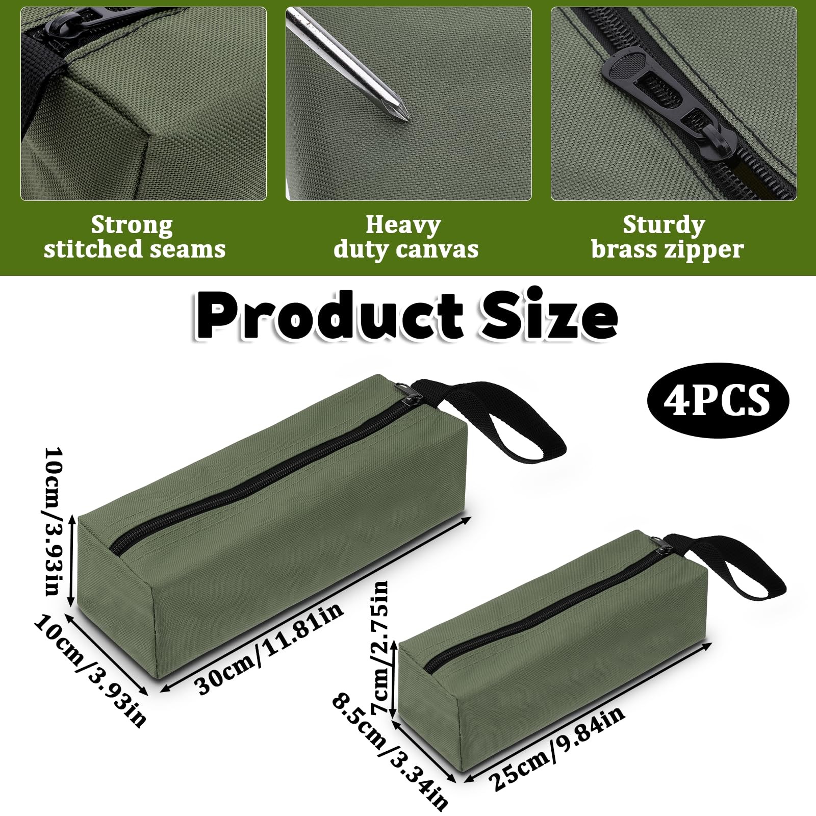 Heavy Duty Tool Pouches Zipper Bag Screwdriver Storage 11.8 9.84 In 4 PCS