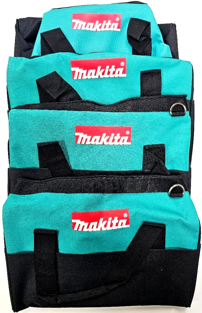 4) Makita 14″x 9″ x 11 Tool Bags/Case 8 Pockets Fr 18V Drill, Saw 18 Volt Strap