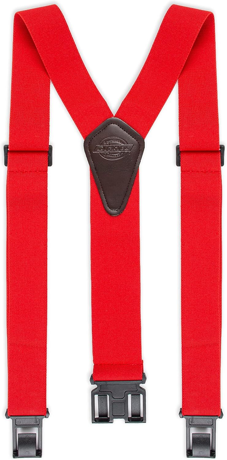 Dickies Men’s Perry Y-Back Adjustable Suspender One Size, Red