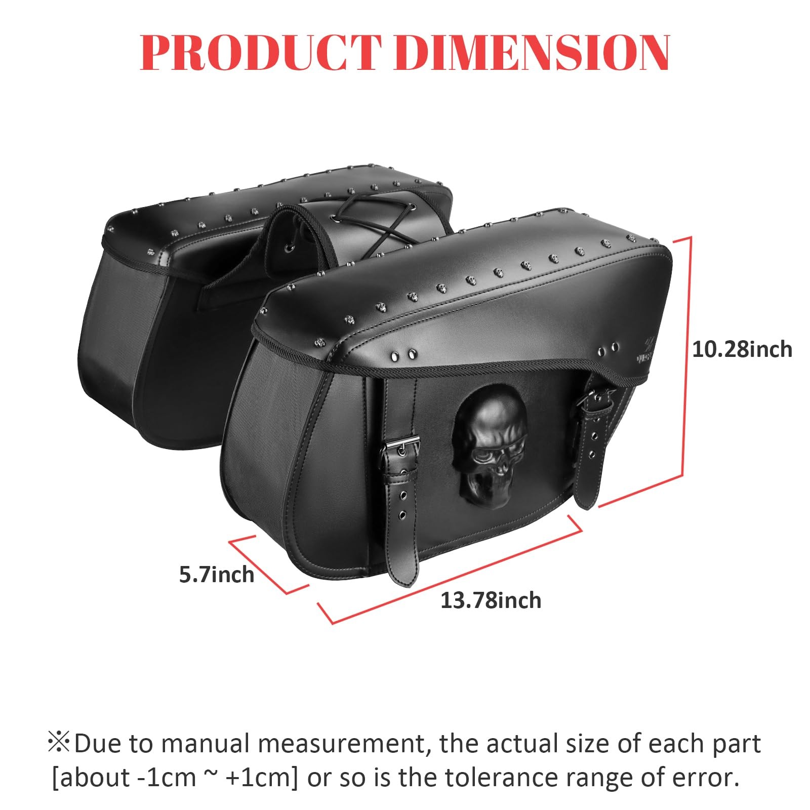 Motorcycle Saddlebags 32L Large Capacity PU Leather Side Saddle Bags Waterpro…