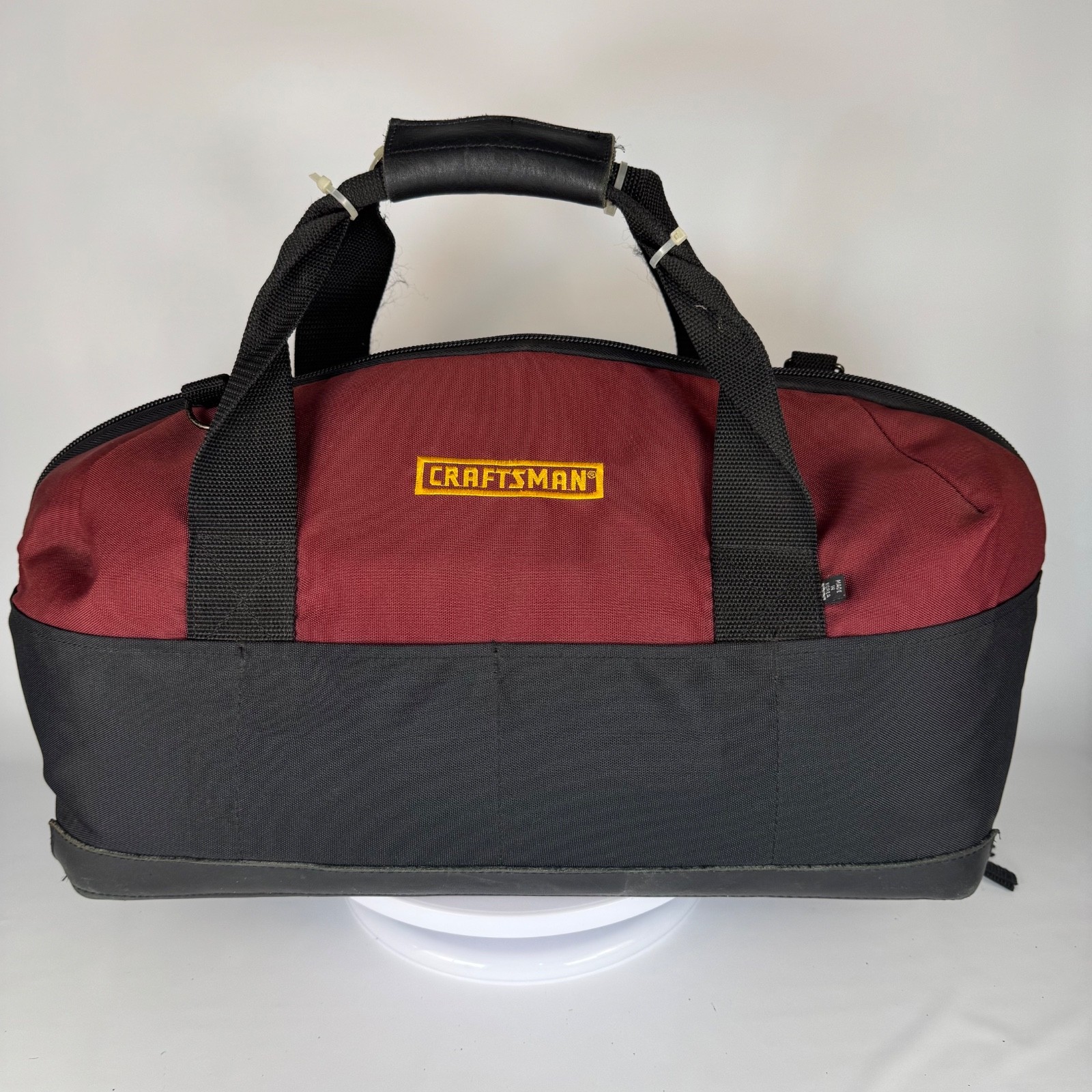 Craftsman 19″ Tool Bag Burgundy Black Soft Sided Multi Pocket Heavy Duty Tote