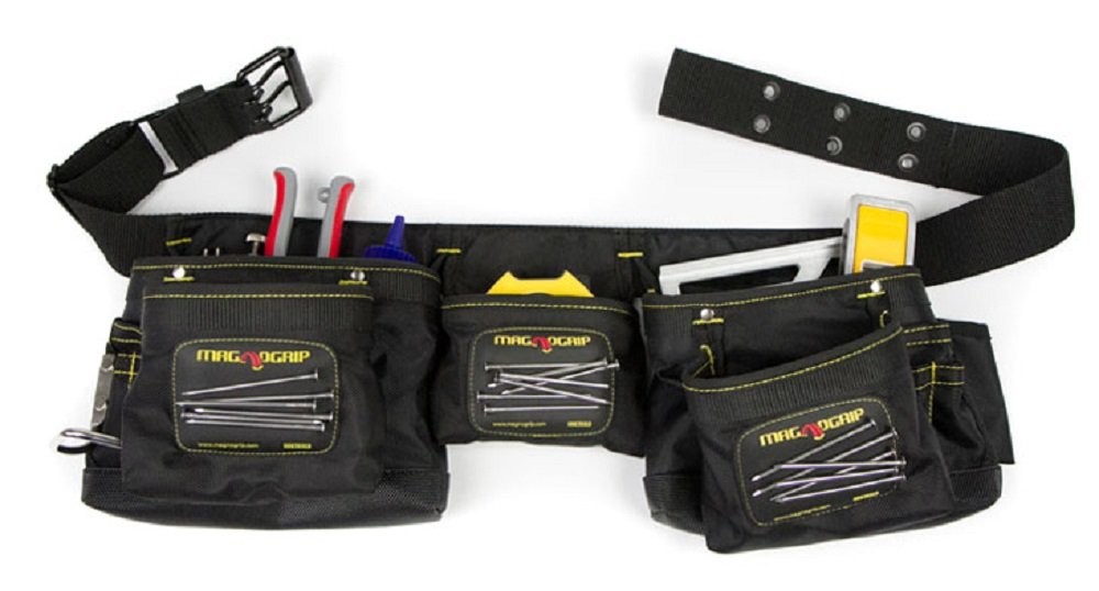 11-Pocket Magnetic Carpenter Tool Belt – Durable 1680D Ballistic Polyester wi…