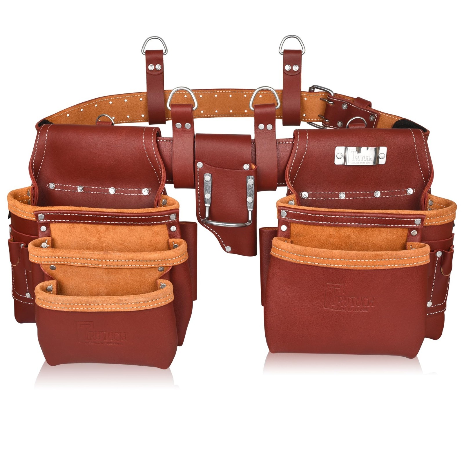 Premium Grain Leather Tool Belt Set | Durable Tool Pouch & Rig | Carpenter & Ele
