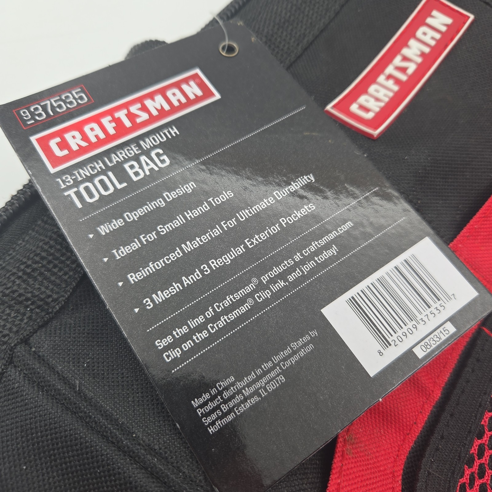 Craftsman 13″ Large Mouth Pockets Durable Tool Bag 37535