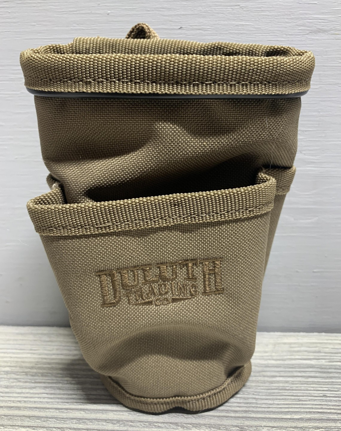 Duluth Trading Co Tool Pouch Utility Belt Holster Khaki Canvas Nylon Organizer