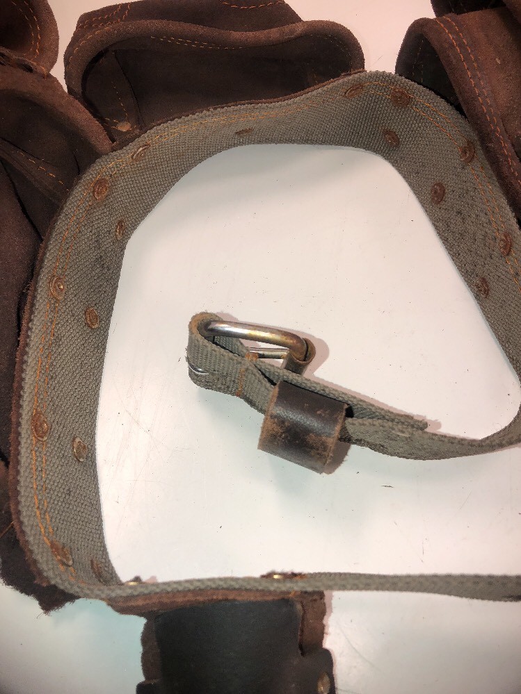 AWP General Construction Suede Leather Tool Apron Belt Bag Pouch Pocket Holder