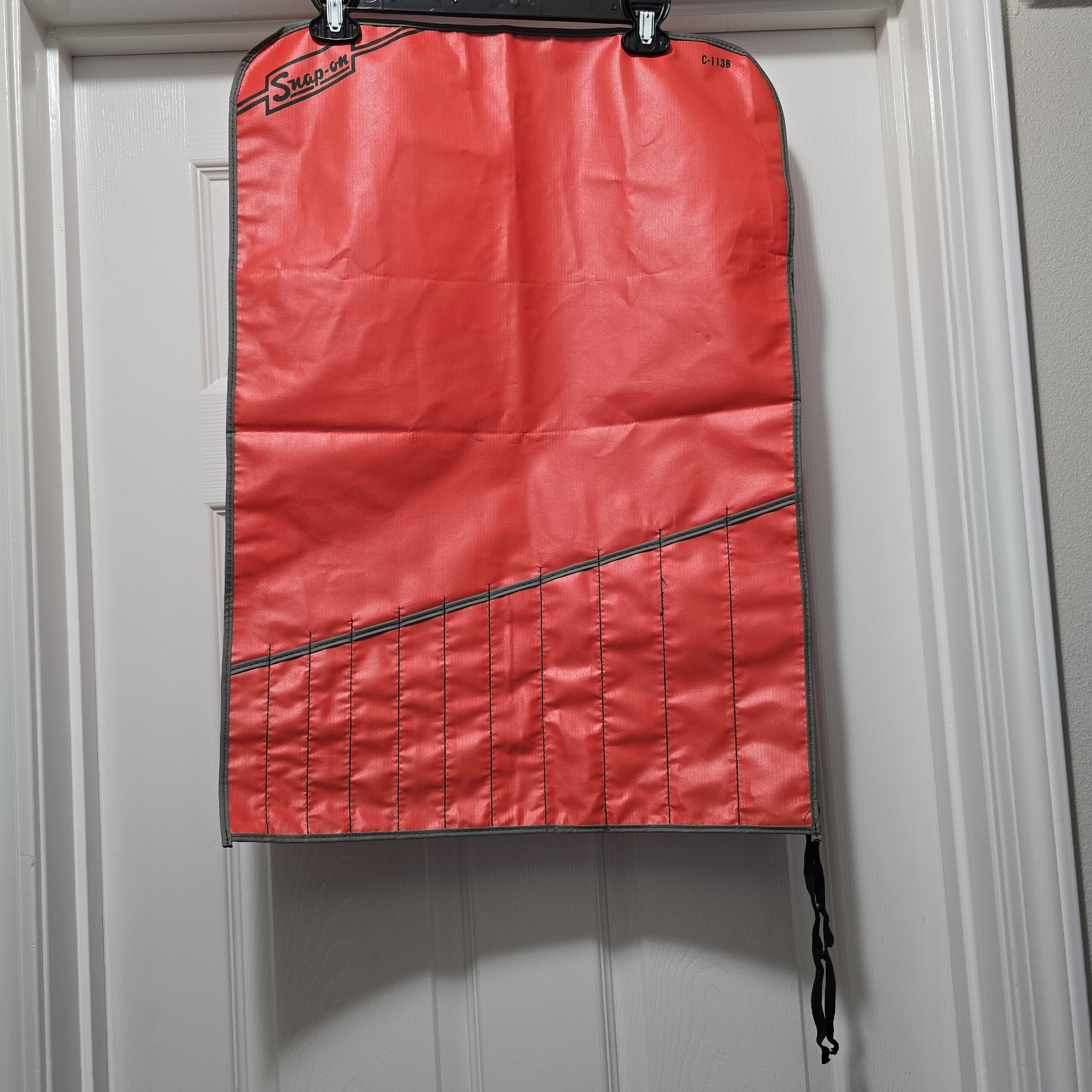 Vintage Snap On C-113B Red Tool Bag Pouch Roll 11 Pockets