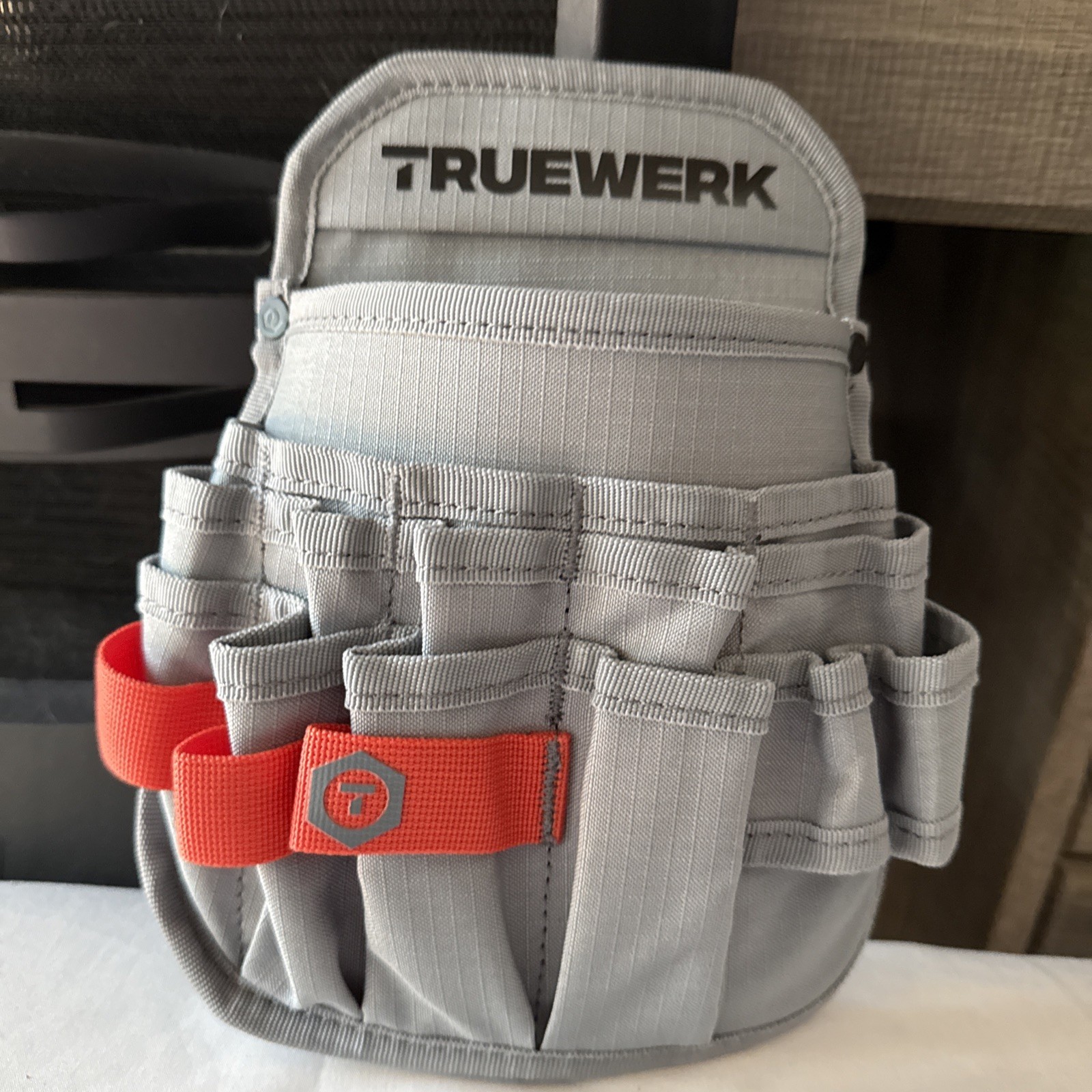 Truewerk Gray Black And Orange Tool Pouch Tool Carrier electricians Pouch.